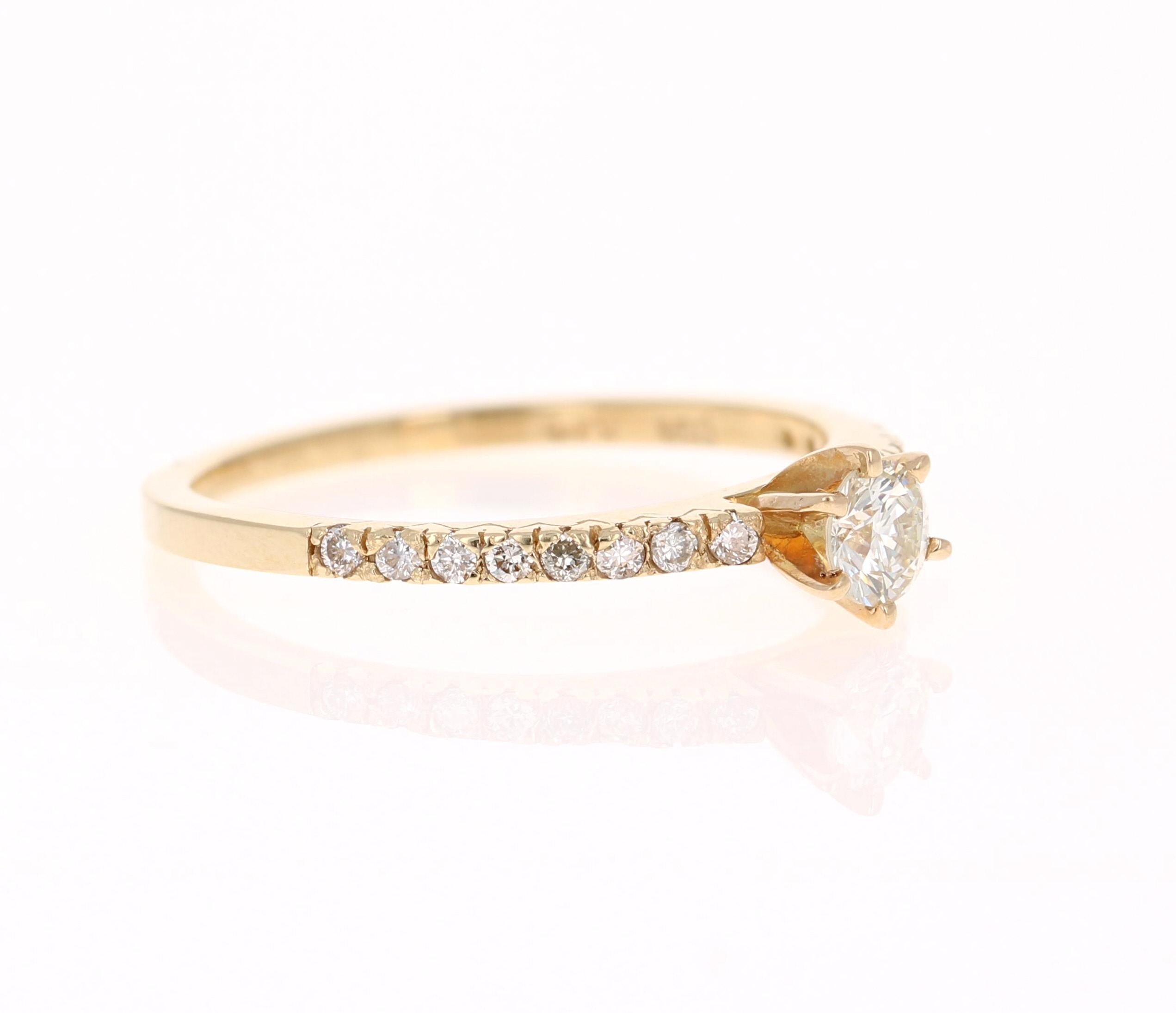Contemporain Parure de mariage en or jaune 14 carats avec diamants de 0,62 carat en vente