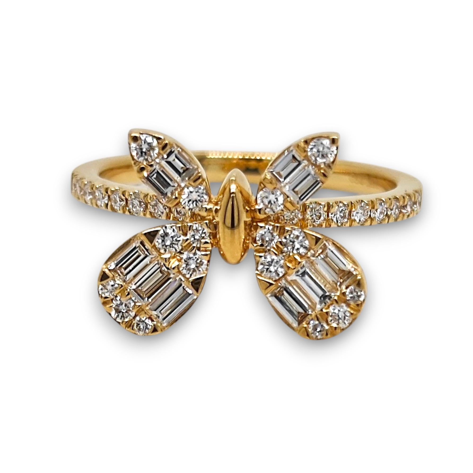Anello in oro giallo con diamante da 0,62 carati In condizioni Nuovo in vendita a New York, NY
