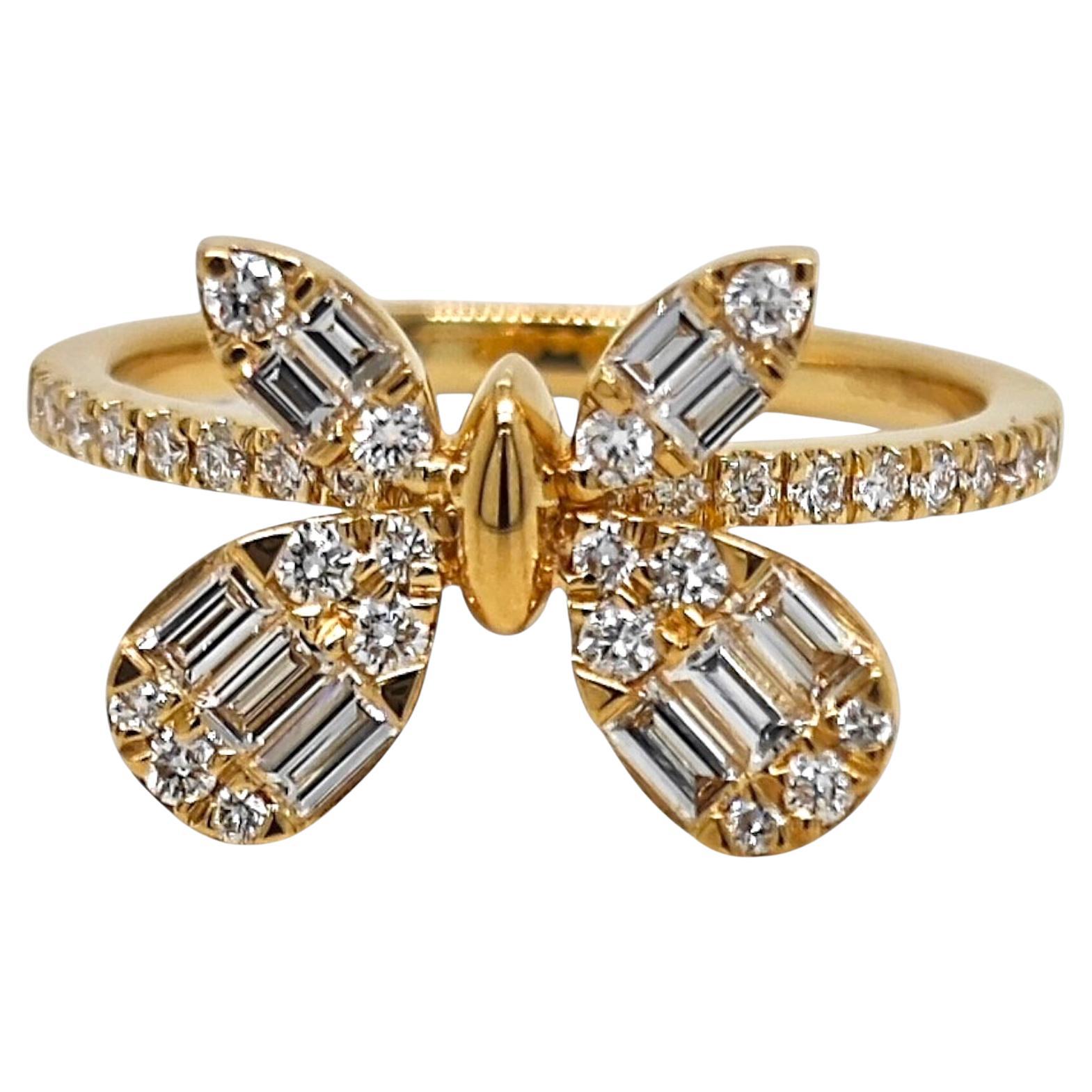 Anello in oro giallo con diamante da 0,62 carati in vendita