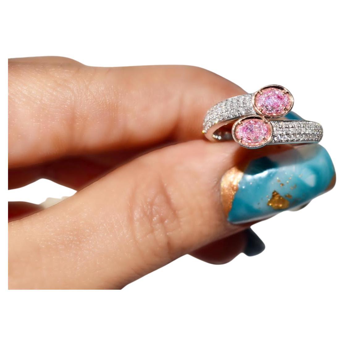 0,62 Karat Schwacher Pink Diamond Cocktail Ring SI2 Reinheit GIA zertifiziert im Angebot