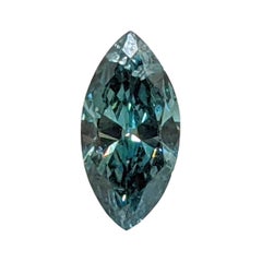 0.62 Carat Marquise Green Blue Diamond