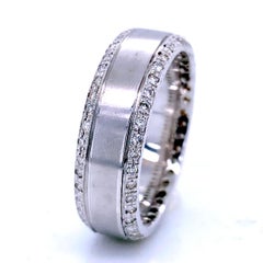 0.62 Carat Pave Set Eternity Style Diamond 18 Karat Gents Ring