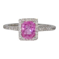 0.62 Carat Pink Sapphire and Diamond Engagement Ring 0.62 Carat Pink Sapphire and Diamond Engagement Ring