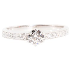 Vintage 0.62 Carat Round Brilliant Diamond Engagement Ring in 18 Carat White Gold