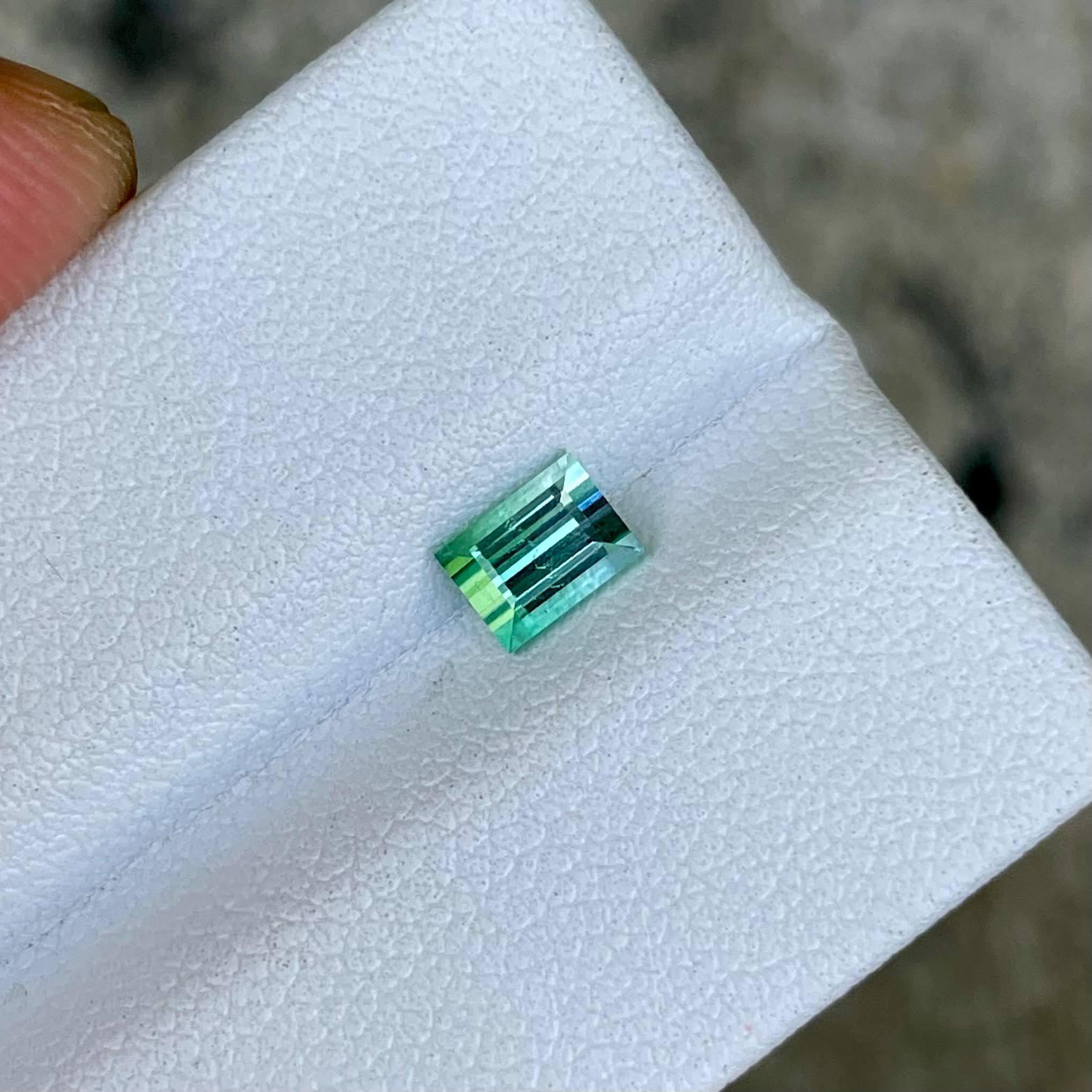 Pierre tourmaline afghane bicolore taille baguette 0,62 carat Neuf - En vente à Bangkok, TH