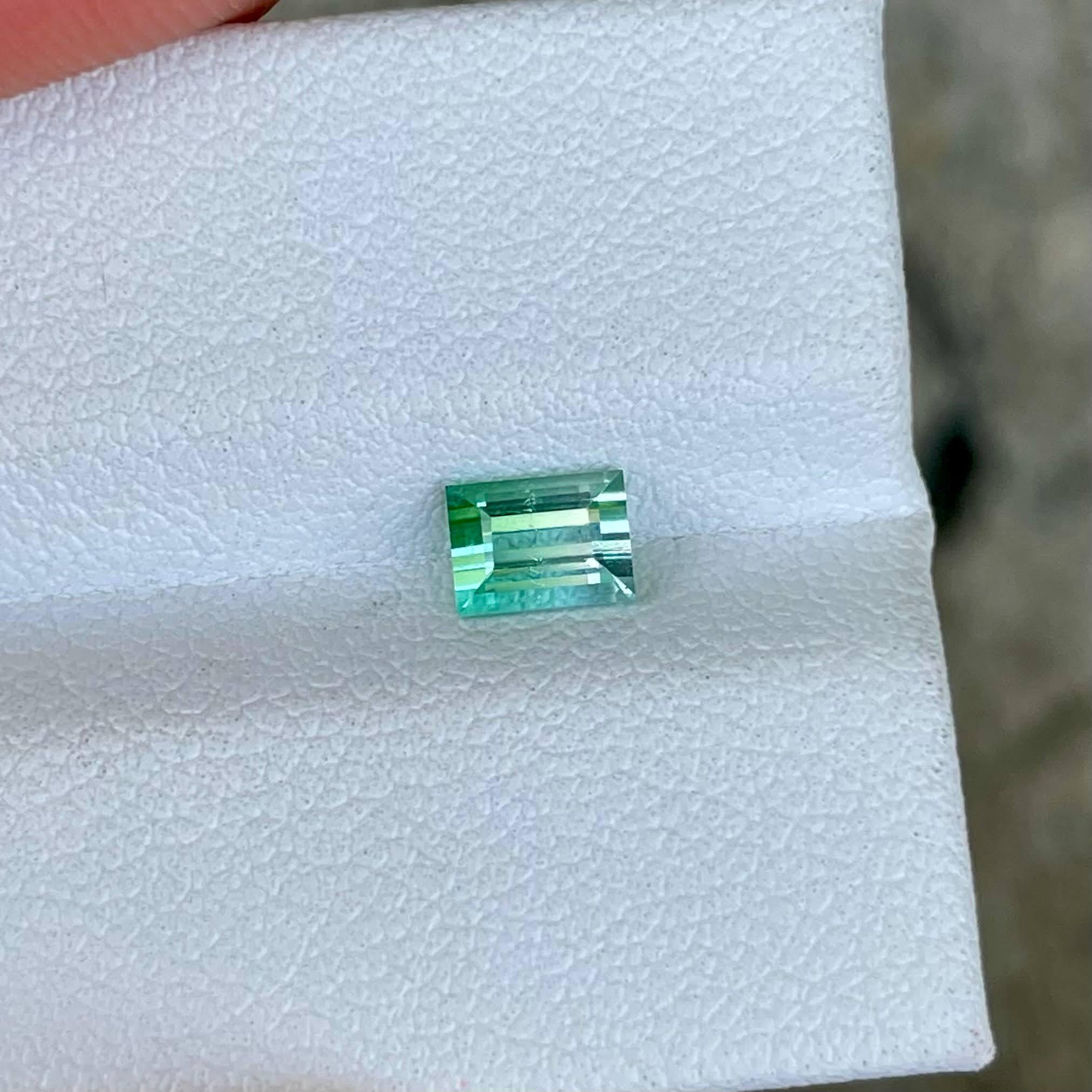 Pierre tourmaline afghane bicolore taille baguette 0,62 carat Unisexe en vente