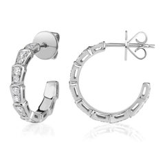 0.62ct 0.5 Inch Diamond Hoop Earrings