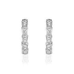 0.62ct 0.5 Inch Diamond Hoop Earrings