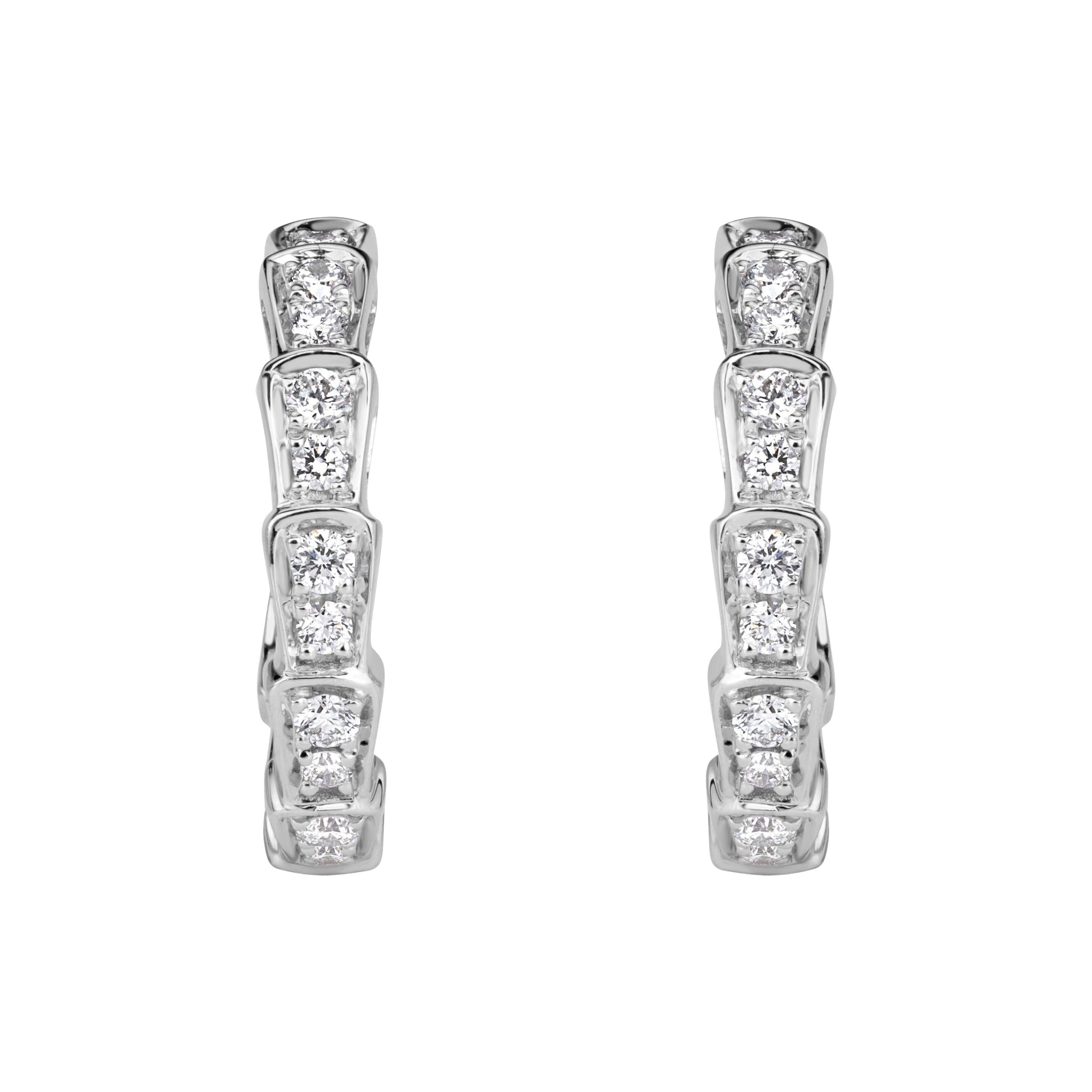 0.62ct 0.5 Inch Diamond Hoop Earrings