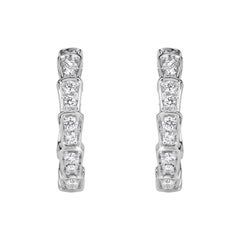 0.62ct 0.5 Inch Diamond Hoop Earrings