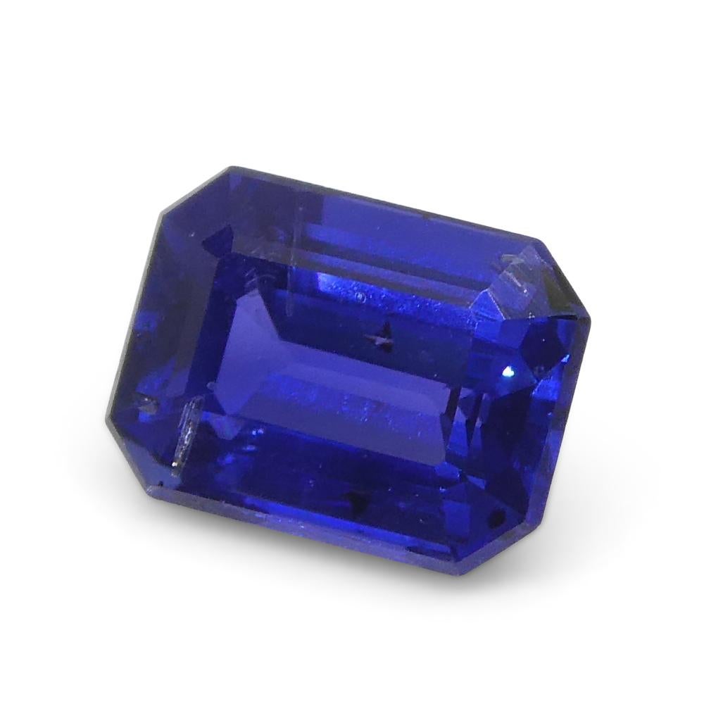0.62ct Emerald Cut Blue Sapphire from East Africa, Unheated For Sale 7