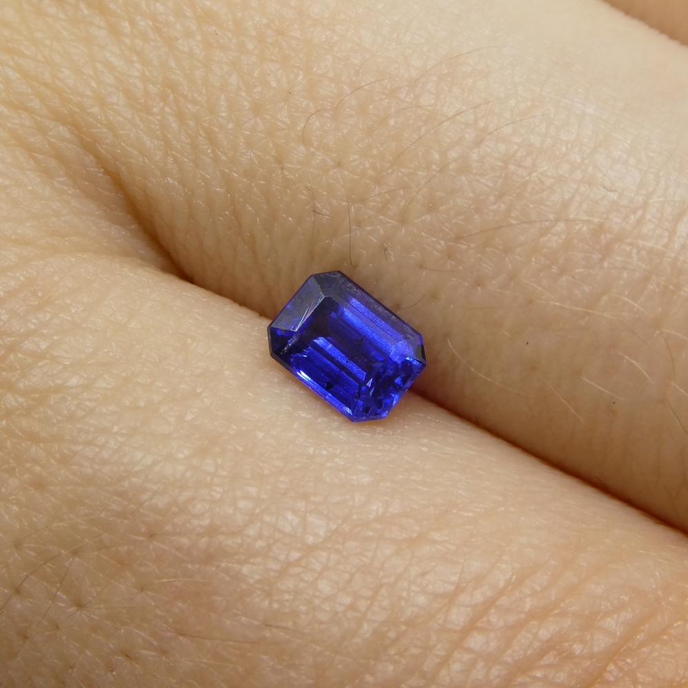 0.62ct Emerald Cut Blue Sapphire from East Africa, Unheated For Sale 9