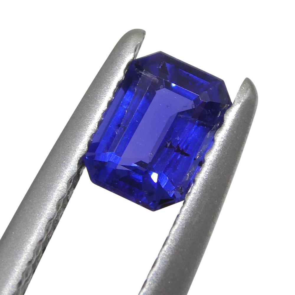 0.62ct Emerald Cut Blue Sapphire from East Africa, Unheated In New Condition For Sale In Toronto, Ontario