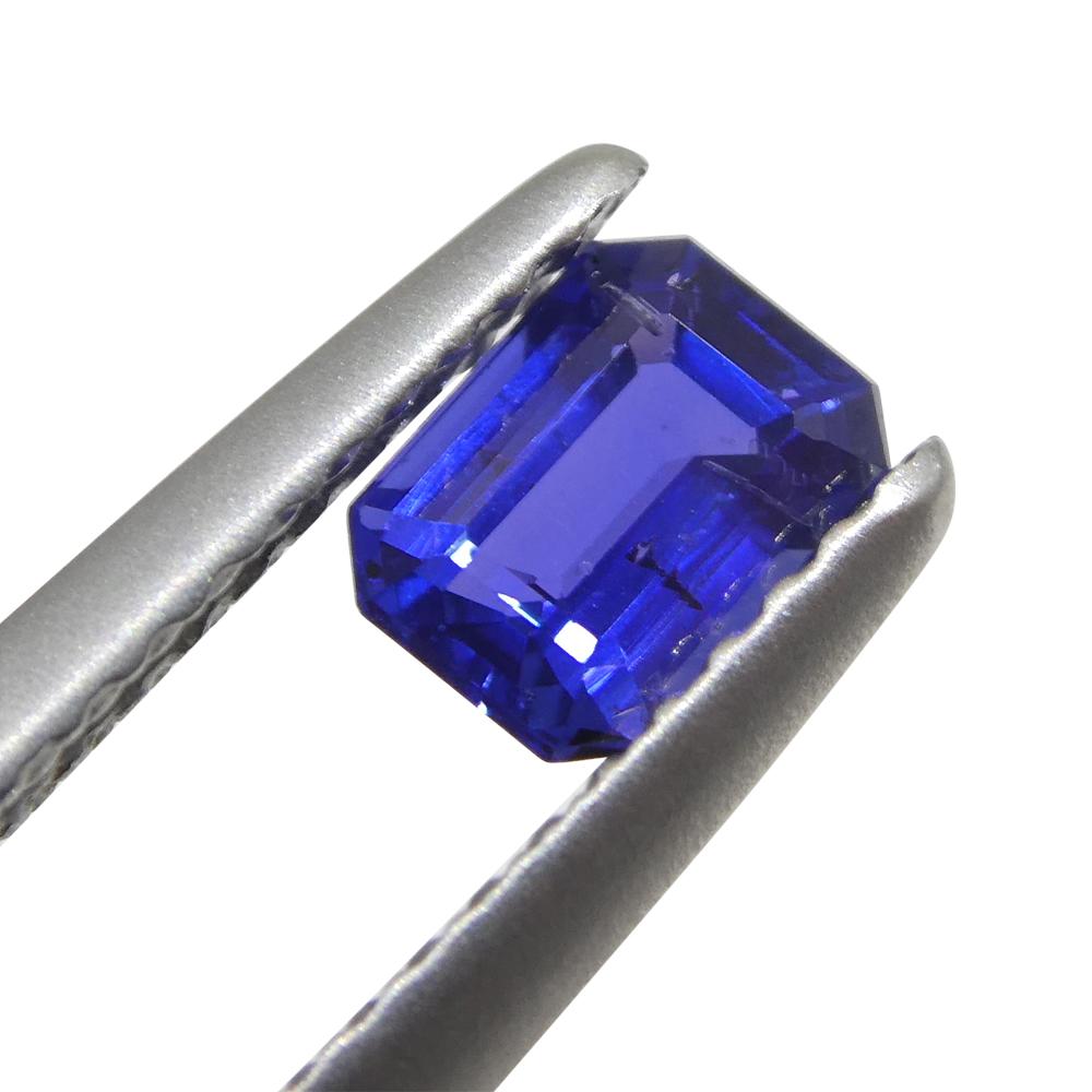 0.62ct Emerald Cut Blue Sapphire from East Africa, Unheated For Sale 1