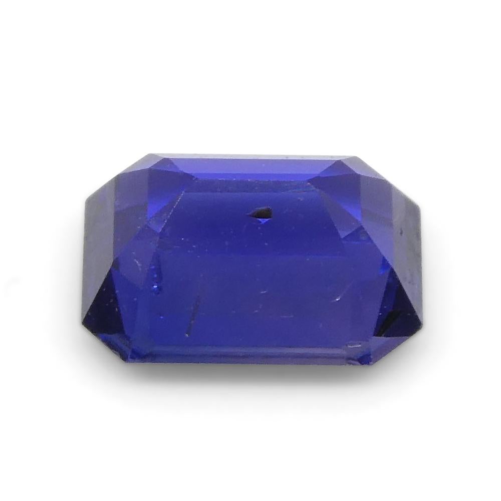 0.62ct Emerald Cut Blue Sapphire from East Africa, Unheated For Sale 2