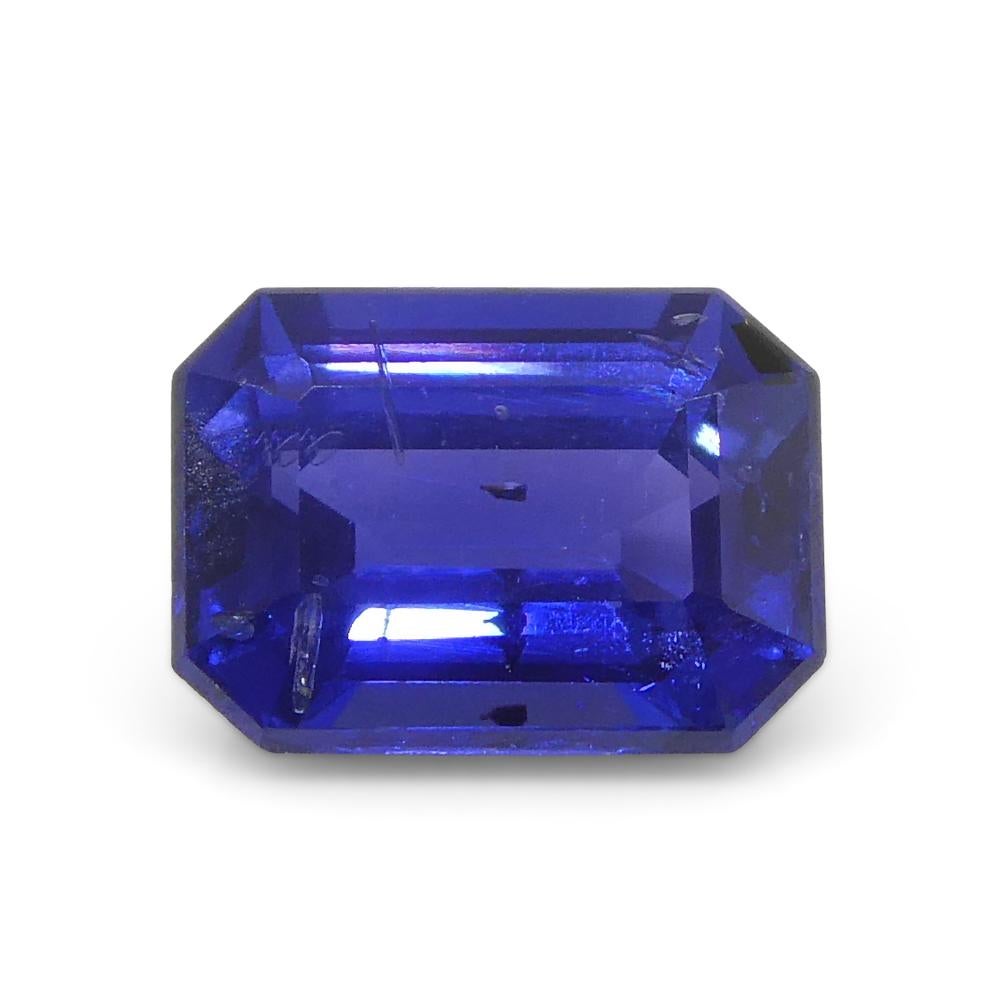 0.62ct Emerald Cut Blue Sapphire from East Africa, Unheated For Sale 3