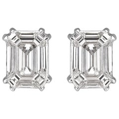 0.62ct Emerald Cut Diamond Stud Earrings