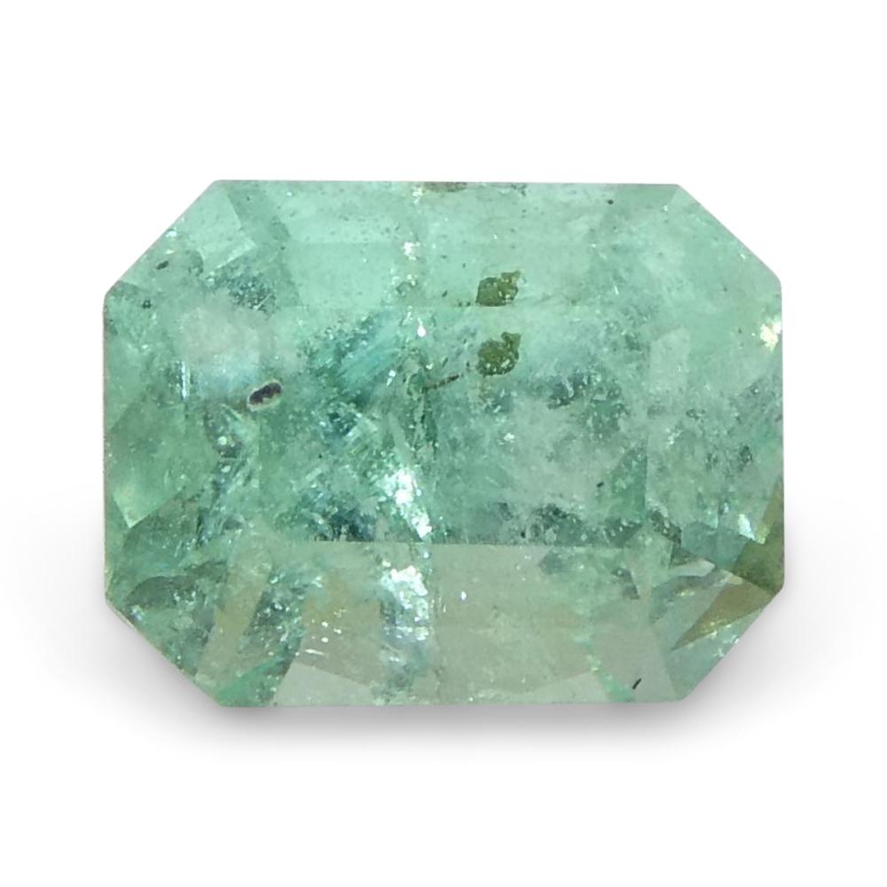 0.62ct Emerald Cut Green Emerald from Colombia For Sale 1