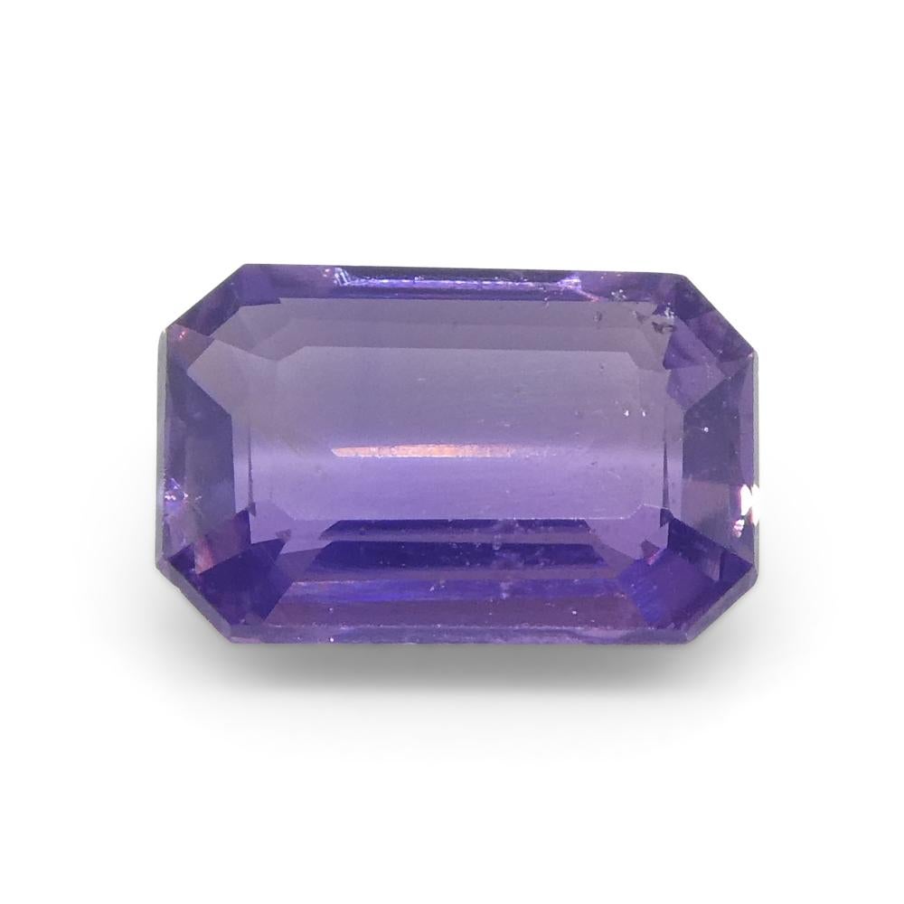 0.62ct Emerald Cut Purple Sapphire from East Africa, Unheated For Sale 5