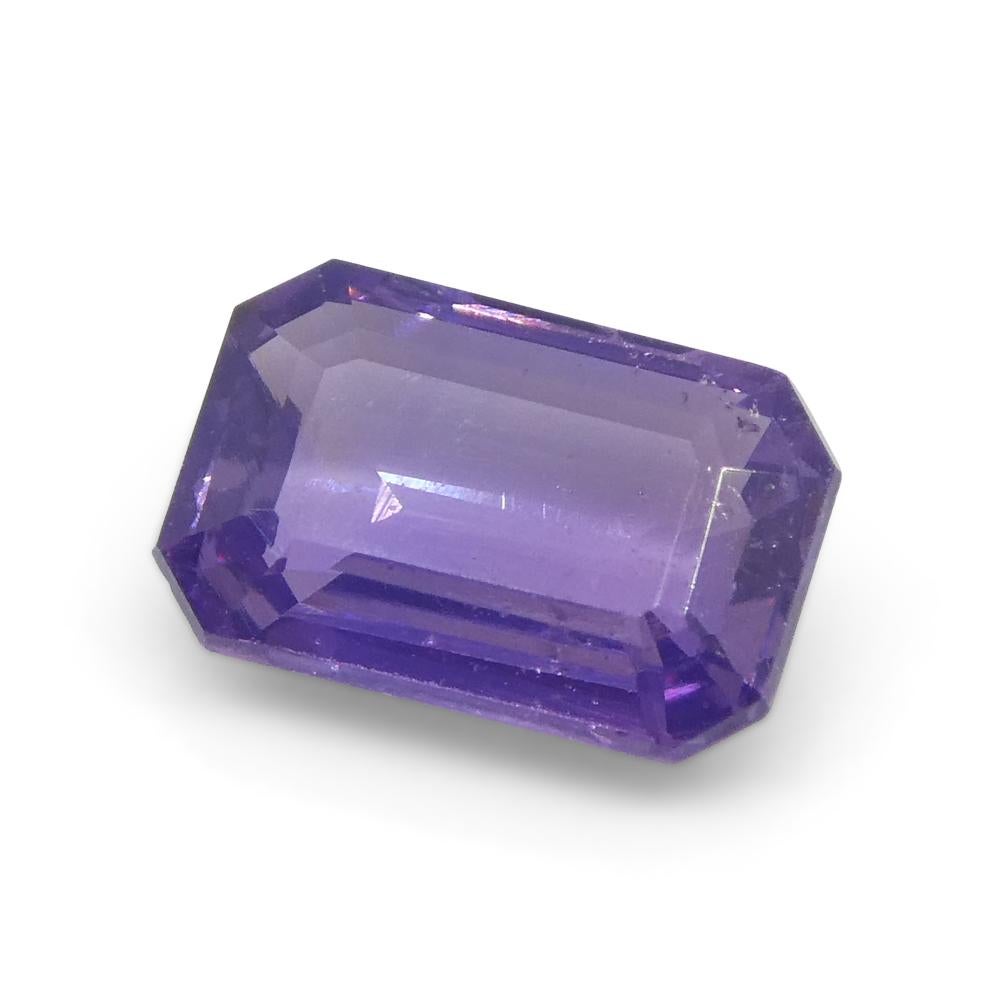 0.62ct Emerald Cut Purple Sapphire from East Africa, Unheated For Sale 7