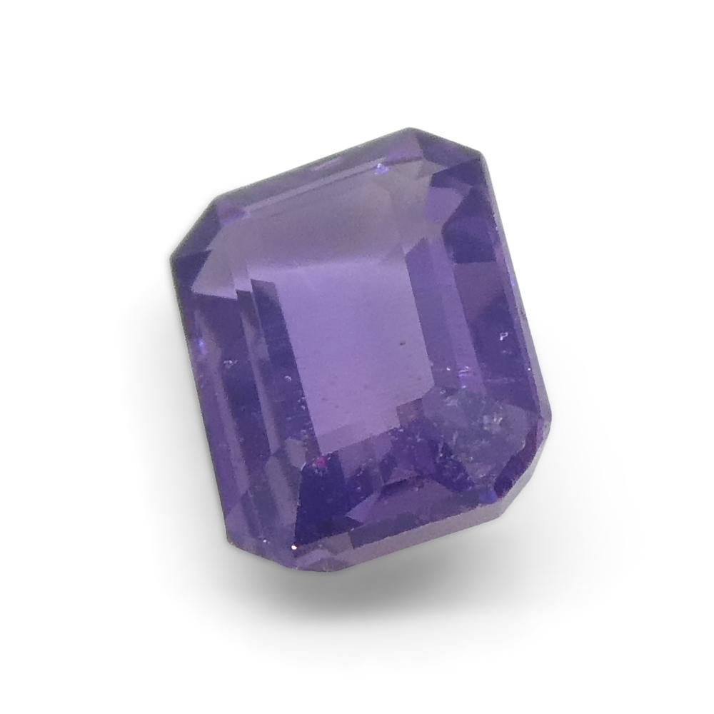 0.62ct Emerald Cut Purple Sapphire from East Africa, Unheated For Sale 8