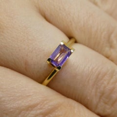 0.62ct Emerald Cut Purple Sapphire from East Africa, Unheated