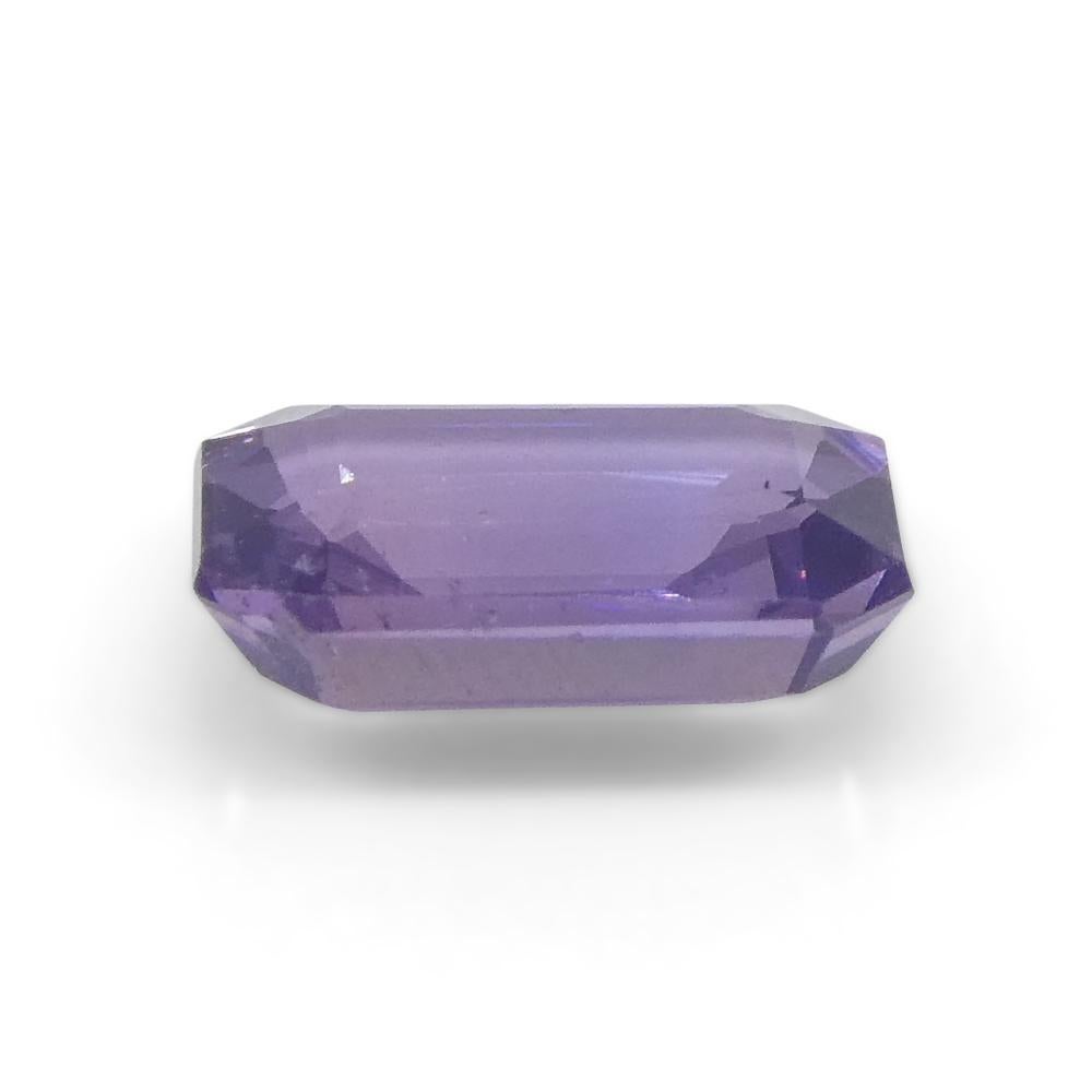 0.62ct Emerald Cut Purple Sapphire from East Africa, Unheated In New Condition For Sale In Toronto, Ontario