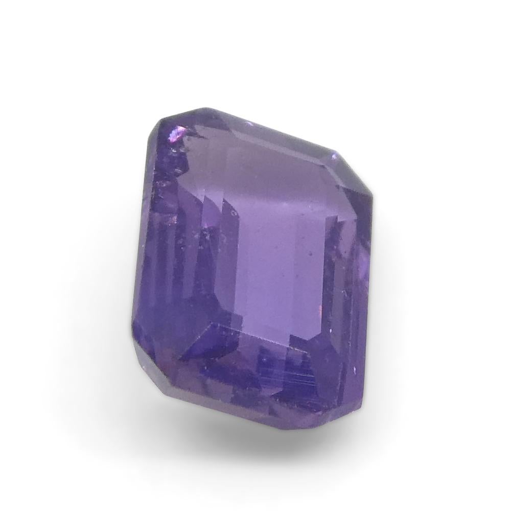 0.62ct Emerald Cut Purple Sapphire from East Africa, Unheated For Sale 3