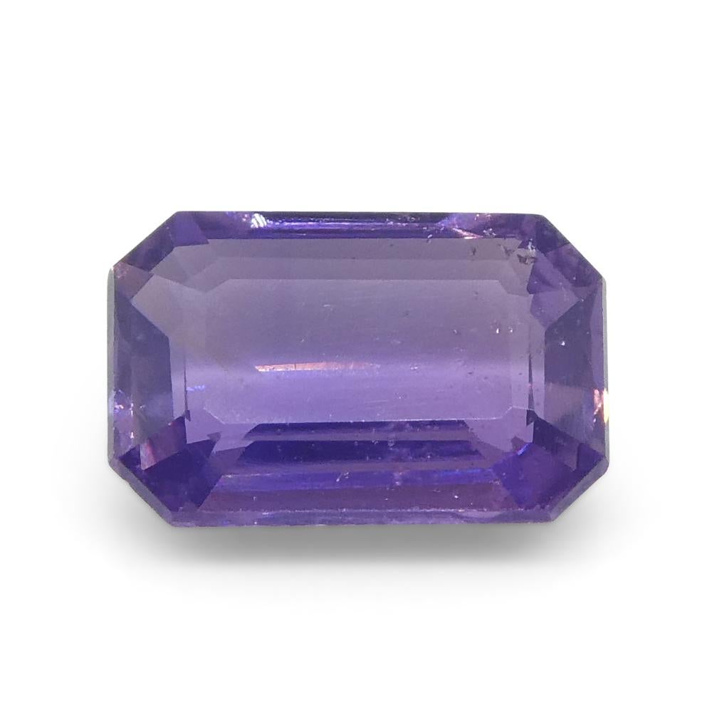 0.62ct Emerald Cut Purple Sapphire from East Africa, Unheated For Sale 4