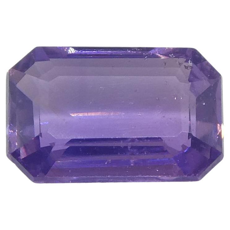 0.62ct Emerald Cut Purple Sapphire from East Africa, Unheated For Sale