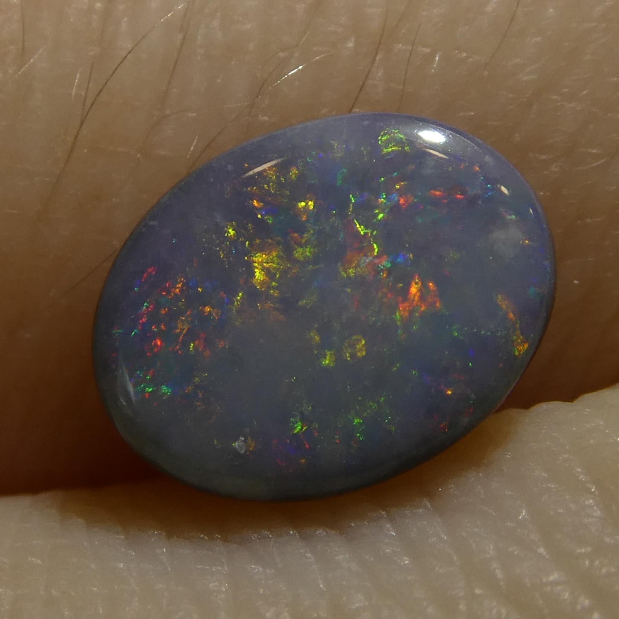 da uomo o donna 0.62ct Opale grigio ovale cabochon dall'Australia in vendita