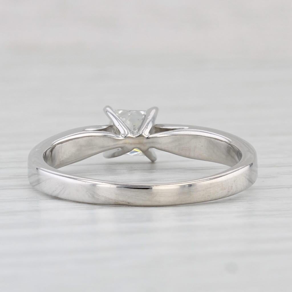0,62ct Prinzessin Diamant Solitär Verlobungsring 14k Weißgold Größe 9 (Carréschliff) im Angebot