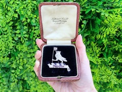 0.62Ct Ruby, 0.50Ct Sapphire and 3.15Ct Diamond, Platinum Owl Brooch Circa 1940