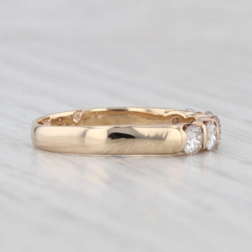 Round Cut 0.62ctw Diamond Wedding Band 14k Yellow Gold Sz 6.25 Stackable Anniversary Ring For Sale