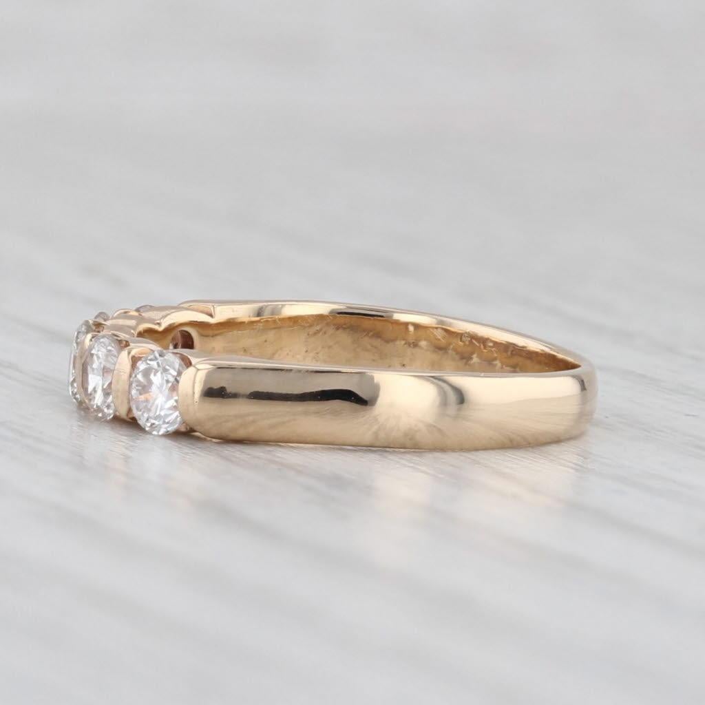 0.62ctw Diamond Wedding Band 14k Yellow Gold Sz 6.25 Stackable Anniversary Ring For Sale 1