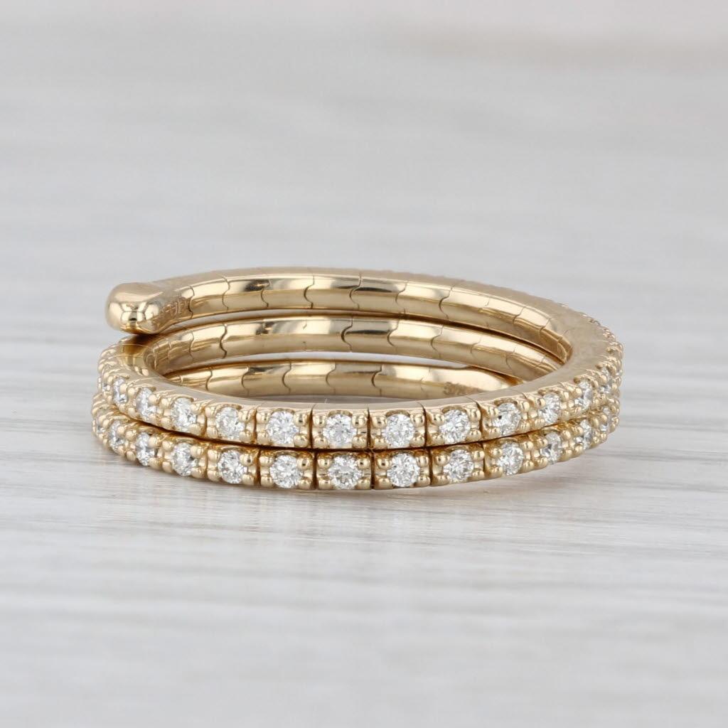 Información sobre la gema:
- Diamantes naturales -
Quilates totales - 0,62ctw
Talla - Redonda brillante
Color - F - H
Claridad - VS2 - SI1

Metal: Oro amarillo de 14 quilates 
Peso: 3,8 gramos 
Sellos: 14k
Altura de la cara: 5.1 mm 
Altura sobre el