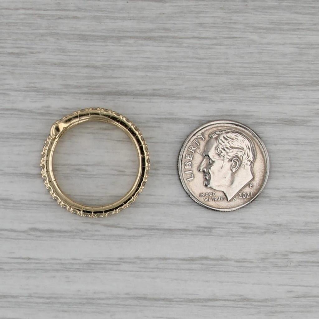 0.62ctw Diamante Envoltura Anillo Bypass Banda Enrollada Oro 14k Talla Flexible Apilable en venta 2