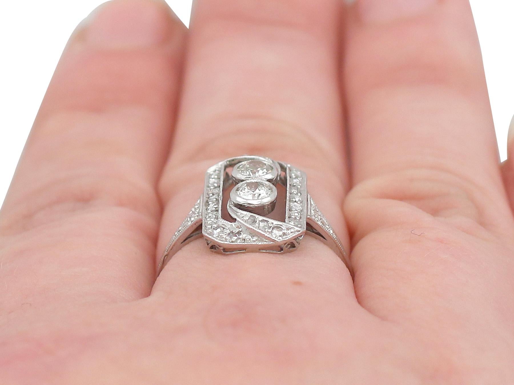 Antique Diamond and White Gold Cocktail Ring Circa 1920 For Sale 2