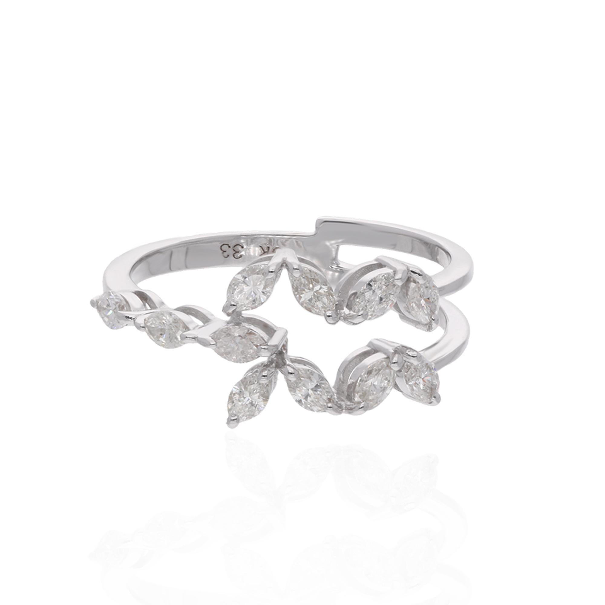 Im Angebot: 0,63 Karat Diamant Clustered Band Ring 14 Karat Weißgold Handmade Jewelry () 5