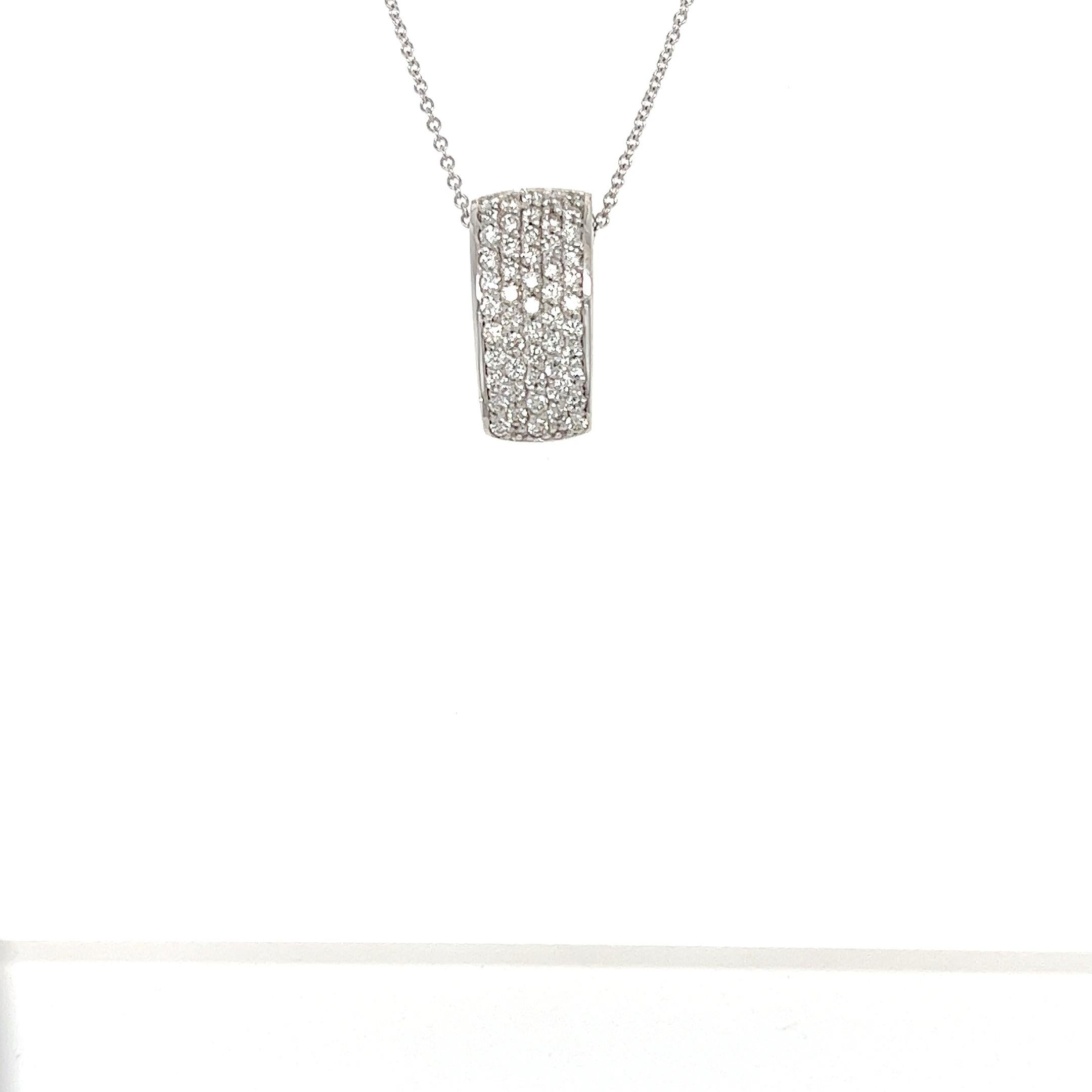 Contemporary 0.63 Carat Diamond White Gold Chain Necklace  For Sale