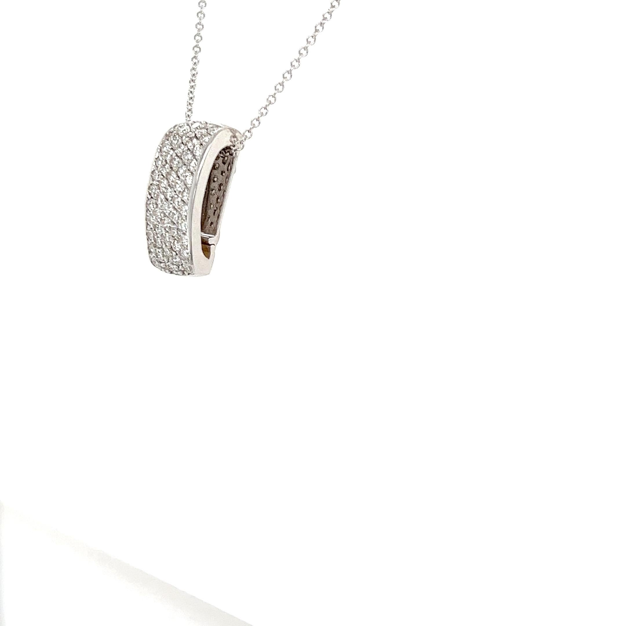 0.63 Carat Diamond White Gold Chain Necklace  In New Condition For Sale In Los Angeles, CA