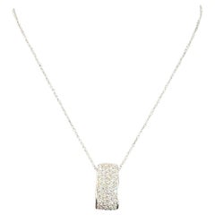 Chaîne collier en or blanc avec diamants de 0.63 carat