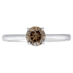 0.63 carat Fancy Brown Diamond White Gold 18K Ring.