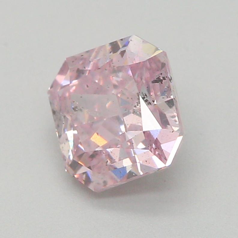 Radiant Cut 0.63 Carat Fancy Brownish Purplish Pink Radiant Diamond I1 Clarity GIA Certified For Sale