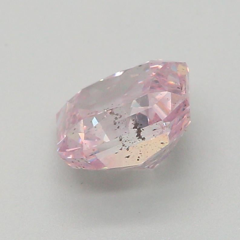 Women's or Men's 0.63 Carat Fancy Brownish Purplish Pink Radiant Diamond I1 Clarity GIA Certified For Sale