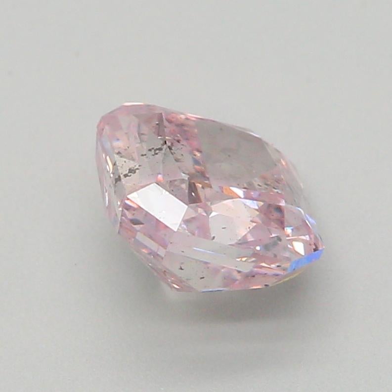 0.63 Carat Fancy Brownish Purplish Pink Radiant Diamond I1 Clarity GIA Certified For Sale 2