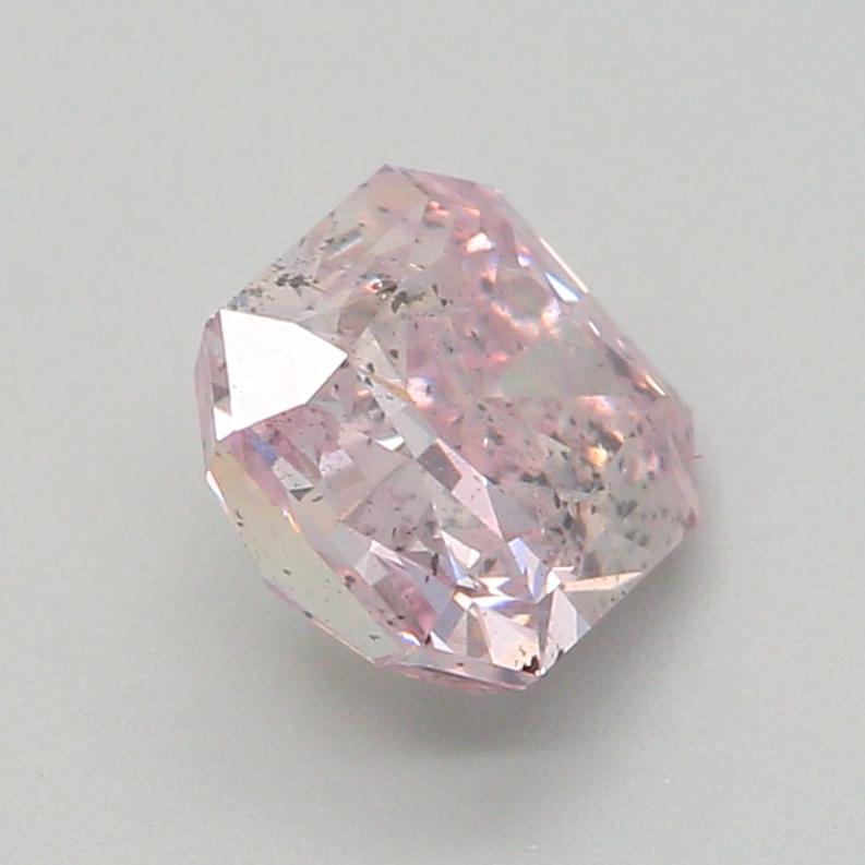 0.63 Carat Fancy Brownish Purplish Pink Radiant Diamond I1 Clarity GIA Certified For Sale 3