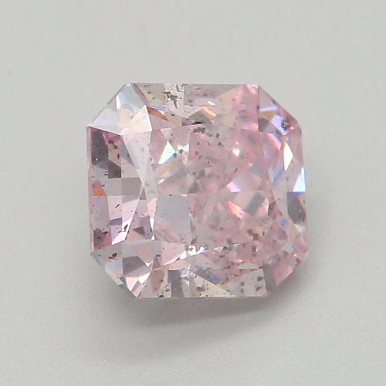 0.63 Carat Fancy Brownish Purplish Pink Radiant Diamond I1 Clarity GIA Certified For Sale 4