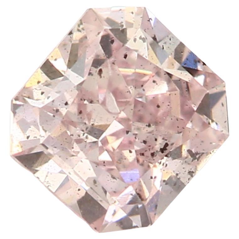 0.63 Carat Fancy Brownish Purplish Pink Radiant Diamond I1 Clarity GIA Certified For Sale
