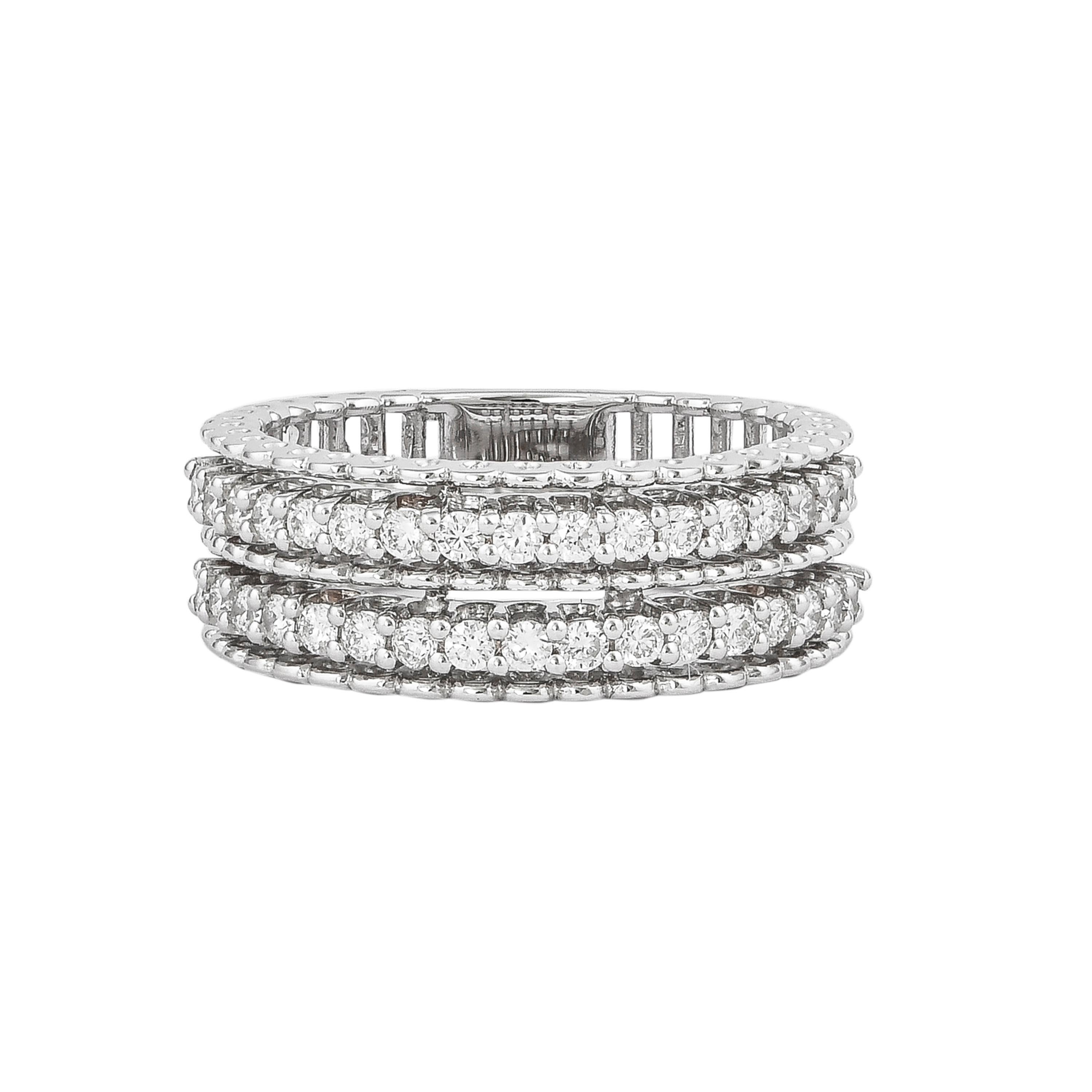 Contemporary Sunita Nahata Diamond 0.63ct. Band Ring in 18Karat White Gold. For Sale